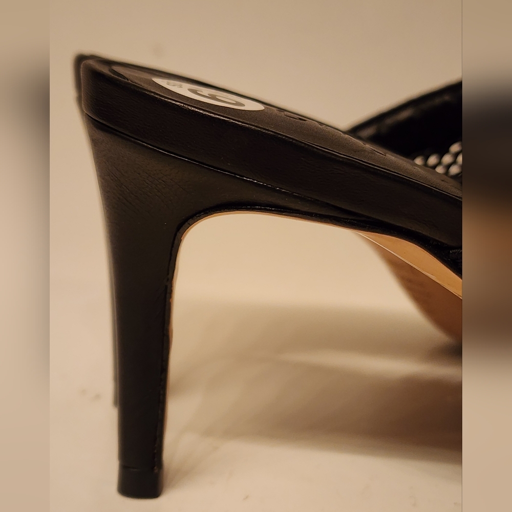 SCHUTZ Sinara Knit Mule Heeled Sandal In Black Size 6.5 - Picture 13 of 15
